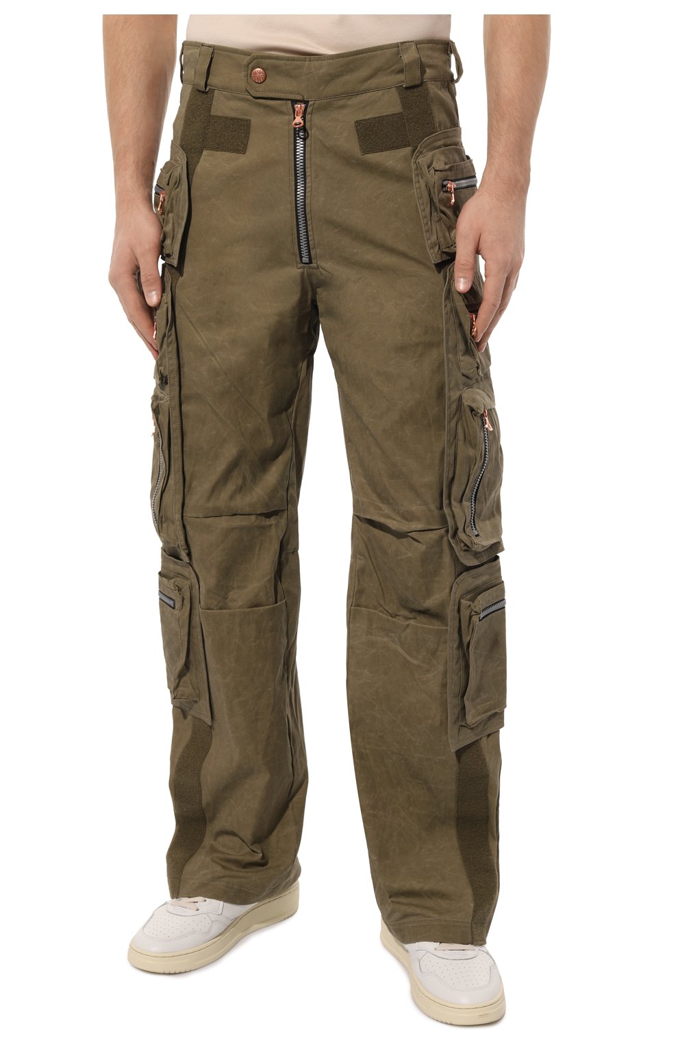 Мужские хаки хлопковые брюки-карго DIESEL купить в интернет-магазине ЦУМ,арт. A08490/0WEAT